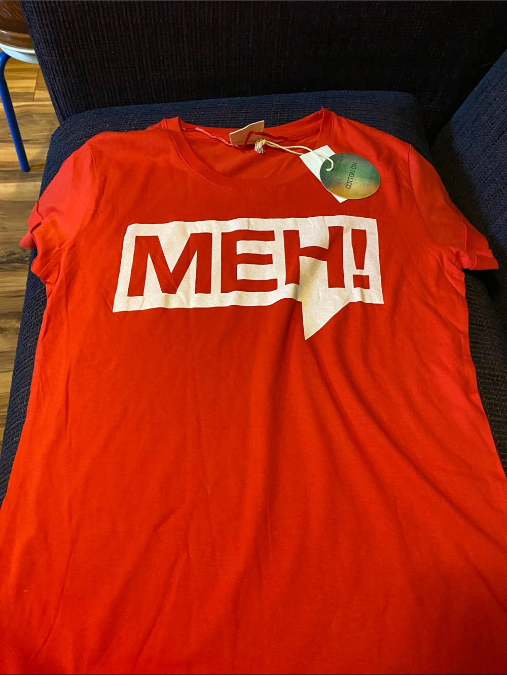 Cotton On Red 'MEH!' Graphic Short Sleeve Tee